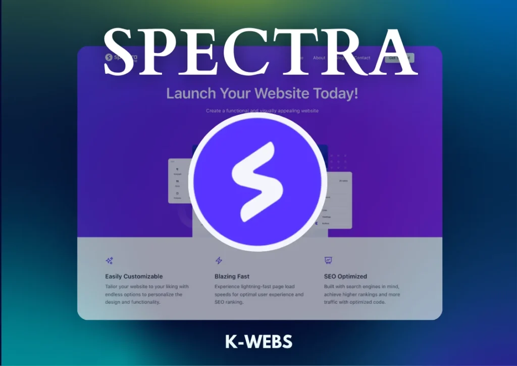 Ilustrativní náhled WP šablony Spectra